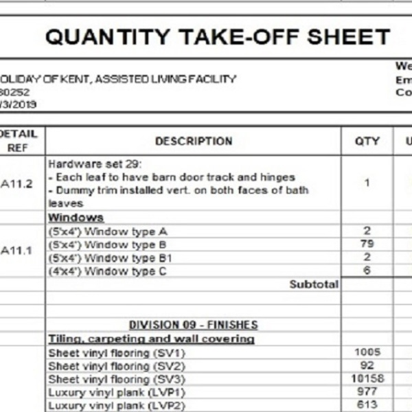 Portfolio - QTO Estimating - Photo (42463)