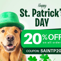 St. Patrick's Day Budget Saving Offer: 20% OFF on all Pet Supplies
COUPON:SAINTP20                                    
Store:CanadaPetCare