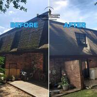 Before and after of Roof cleaning