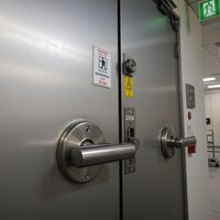 Commercial emergency double door handle repair by Dalton Locksmith VA. Call Us (804) 395-8654