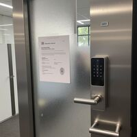 Commercial digital keypad lock installation by Harrison Locksmith VA. Call Us (804) 395-8803
